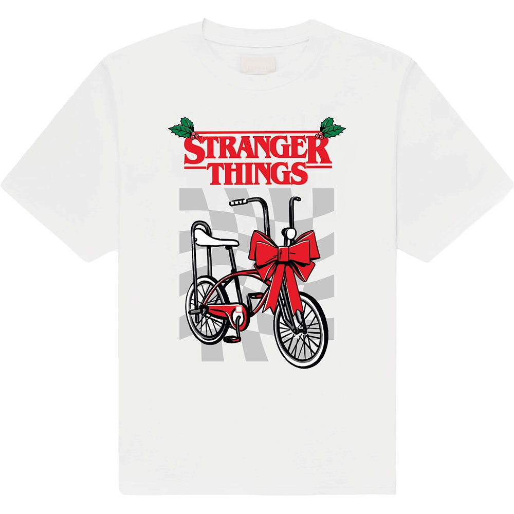 Stranger things - Christmas Bike Tshirt Homme - Blanc